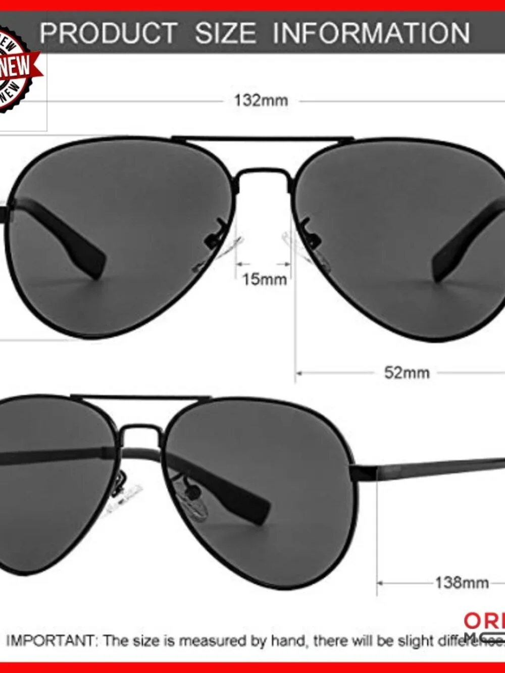 Small Face Polarized Aviator Sunglasses 52MM Metal Frame UV Protection